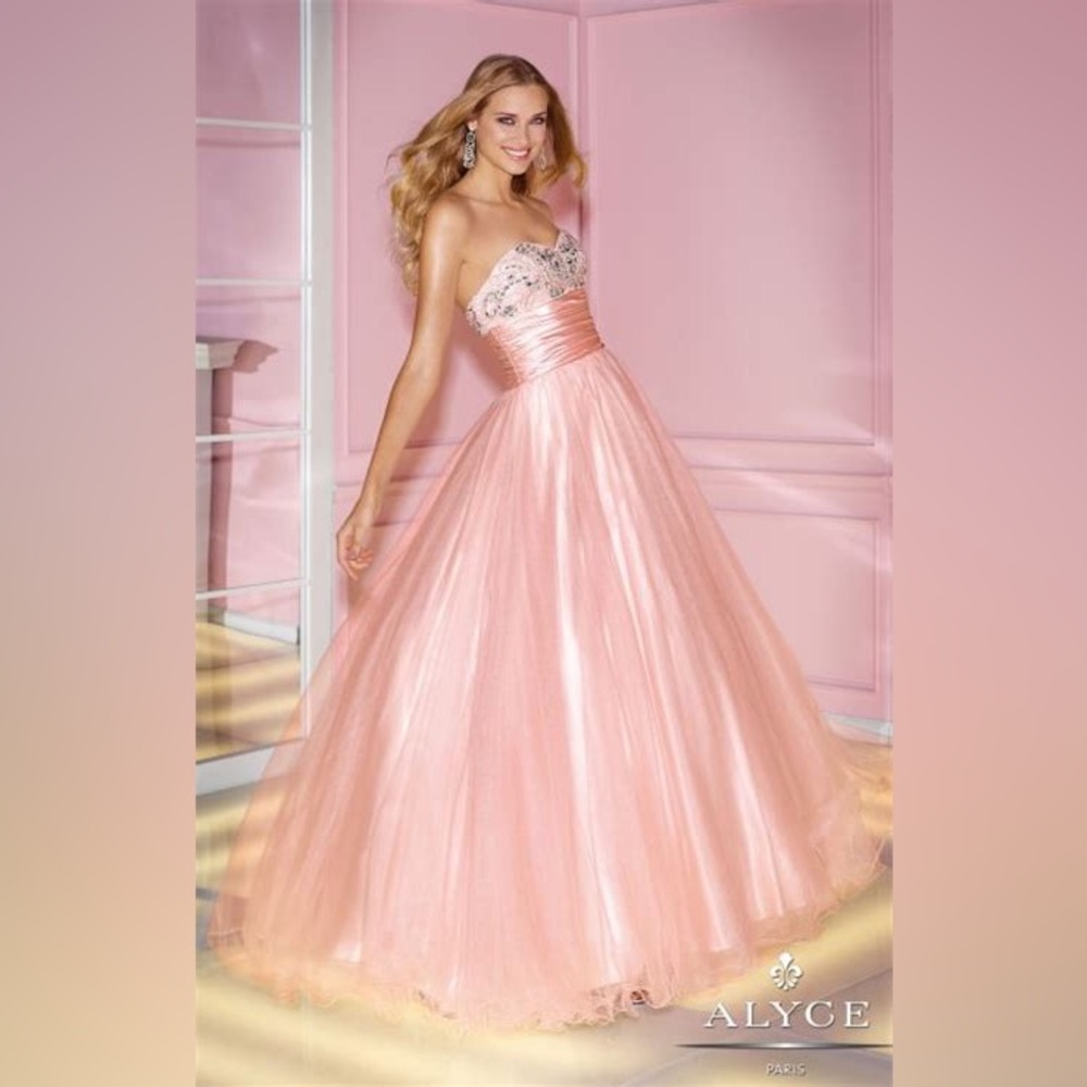 Alyce Paris Pink Strapless Gown